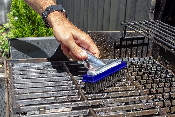 Poolmaster 20178 5-Inch Aluminum-Back Swimming Pool Algae Brush with Stainless Steel Bristles, Classic Collection