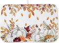 Fall Dish Drying Mat 18x24 Inches For Kitchen Counter Orange White Pumpkin Leaves Kitchen Decor Drying Mat Decorative Autumn Thanksgiving Drying Pad for Home Kitchen,Dining Room Decoration