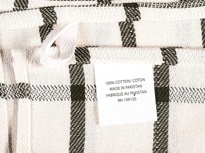 KAF Home Assorted Flat Kitchen Towels | 100% Cotton - 18 x 28 inches | Ultra Absorbent Soft Dish Towels | Perfect for Cooking, Cleaning, and Drying Hands (Olive, 10 Pack)