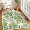 GarveeHome Jungle Animal Print Rug 3x5 Washable Area Rugs for Living Room, Forest Rug Non Slip Soft Low Pile Stain Resistance Throw Carpet for Bedroom Kids Playroom Nursery Beige