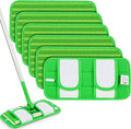 Reusable Mop Pads Compatible with Swiffer Sweeper Mops: Papclean Microfiber Wet Pads Refill Dry Sweeping Cloths Washable Dust Floor Cleaner for Wood Floor Cleaning - 6 Pcs Green