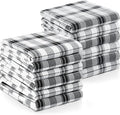 Utopia Towels Black & White Dish Towels [12 Pack - 15 x 25 Inches] 100% Ring Spun Cotton Highly Absorbent & Reusable Cleaning Bar, Tea, Kitchen and Dishcloths Set - 200 GSM