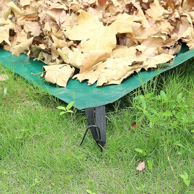 Gardzen 2-Pack Large Yard Dustpan-Type Garden Bag with Traps for Collecting Leaves - Reusable Heavy Duty Gardening Bags, Lawn Pool Garden Leaf Waste Bag - 53 Gallon Per Bag