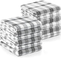 Utopia Towels Grey & White Dish Towels [12 Pack - 15 x 25 Inches] 100% Ring Spun Cotton Highly Absorbent & Reusable Cleaning Bar, Tea, Kitchen and Dishcloths Set - 200 GSM