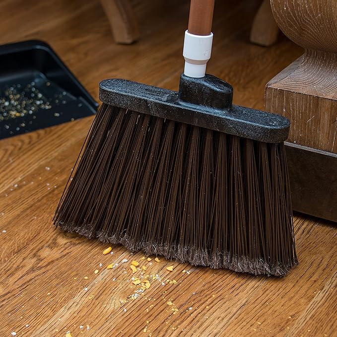 SPARTA Spectrum Duo-Sweep Flagged Bristle Angle Broom with Handle 56" - Brown