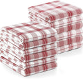 Utopia Towels Red & White Dish Towels [12 Pack - 15 x 25 Inches] 100% Ring Spun Cotton Highly Absorbent & Reusable Cleaning Bar, Tea, Kitchen and Dishcloths Set - 200 GSM