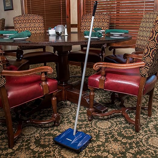 Carlisle FoodService Products Duo-Sweeper Rubberized Carpet and Floor Sweeper – Efficient Manual Cleaning for Restaurants with Low Pile Carpets (Pack of 4)