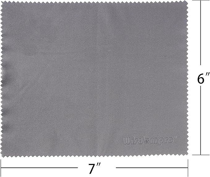 Wisdompro 8-Pack 6x7 Inches Microfiber Cleaning Cloth for Camera Lens, Glasses, Phone, iPhone, iPad, Tablet, Laptop, LCD TV, Computer Screen, Monitor and Other Electronics Device - Grey