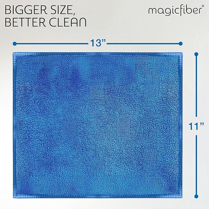 MagicFiber Microfiber Cleaning Cloth - Higher Quality, Larger Size - Micro Fiber Cloth for Cleaning Rags, Dust Cloths, Kitchen Dish Towels (12 Pack, 13”x11”)