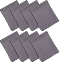 Wisdompro 8-Pack 6x7 Inches Microfiber Cleaning Cloth for Camera Lens, Glasses, Phone, iPhone, iPad, Tablet, Laptop, LCD TV, Computer Screen, Monitor and Other Electronics Device - Grey