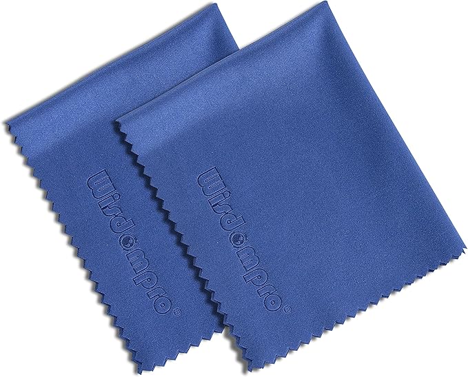 Wisdompro 8-Pack 6x7 Inches Microfiber Cleaning Cloth for Camera Lens, Glasses, Phone, iPhone, iPad, Tablet, Laptop, LCD TV, Computer Screen, Monitor and Other Electronics Device - Blue