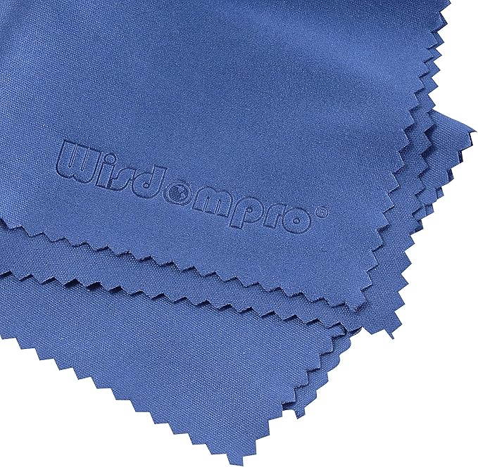 Wisdompro 8-Pack 6x7 Inches Microfiber Cleaning Cloth for Camera Lens, Glasses, Phone, iPhone, iPad, Tablet, Laptop, LCD TV, Computer Screen, Monitor and Other Electronics Device - Blue