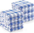 Utopia Towels Blue & White Dish Towels [12 Pack - 15 x 25 Inches] 100% Ring Spun Cotton Highly Absorbent & Reusable Cleaning Bar, Tea, Kitchen and Dishcloths Set - 200 GSM