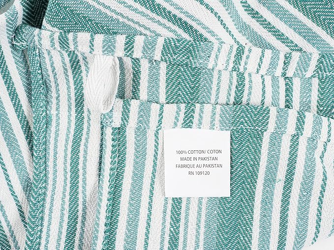 KAF Home Assorted Flat Kitchen Towels | 100% Cotton - 18 x 28 inches | Ultra Absorbent Soft Dish Towels | Perfect for Cooking, Cleaning, and Drying Hands (Teal, 10 Pack)
